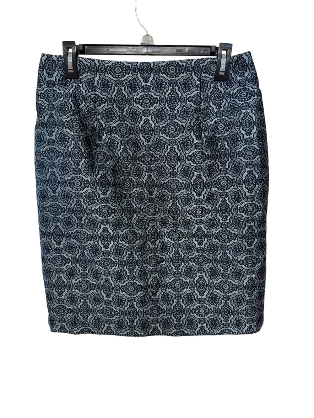 Brooks Brothers Blue and Black Medallion Pencil Skirt